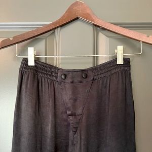 Zara Dark Navy Silk Trousers